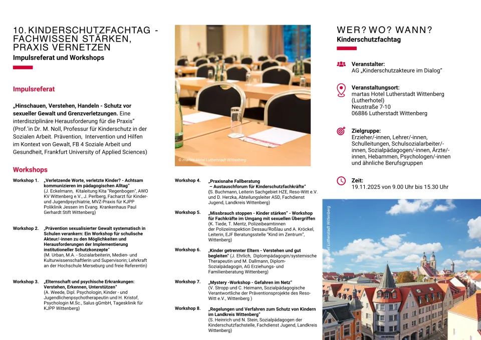10. Kinderschutzfachtag in Lutherstadt Wittenberg