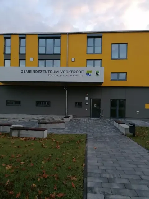 Gebäude des Gemeindezentrums Vockerode mit dem Jugendclub